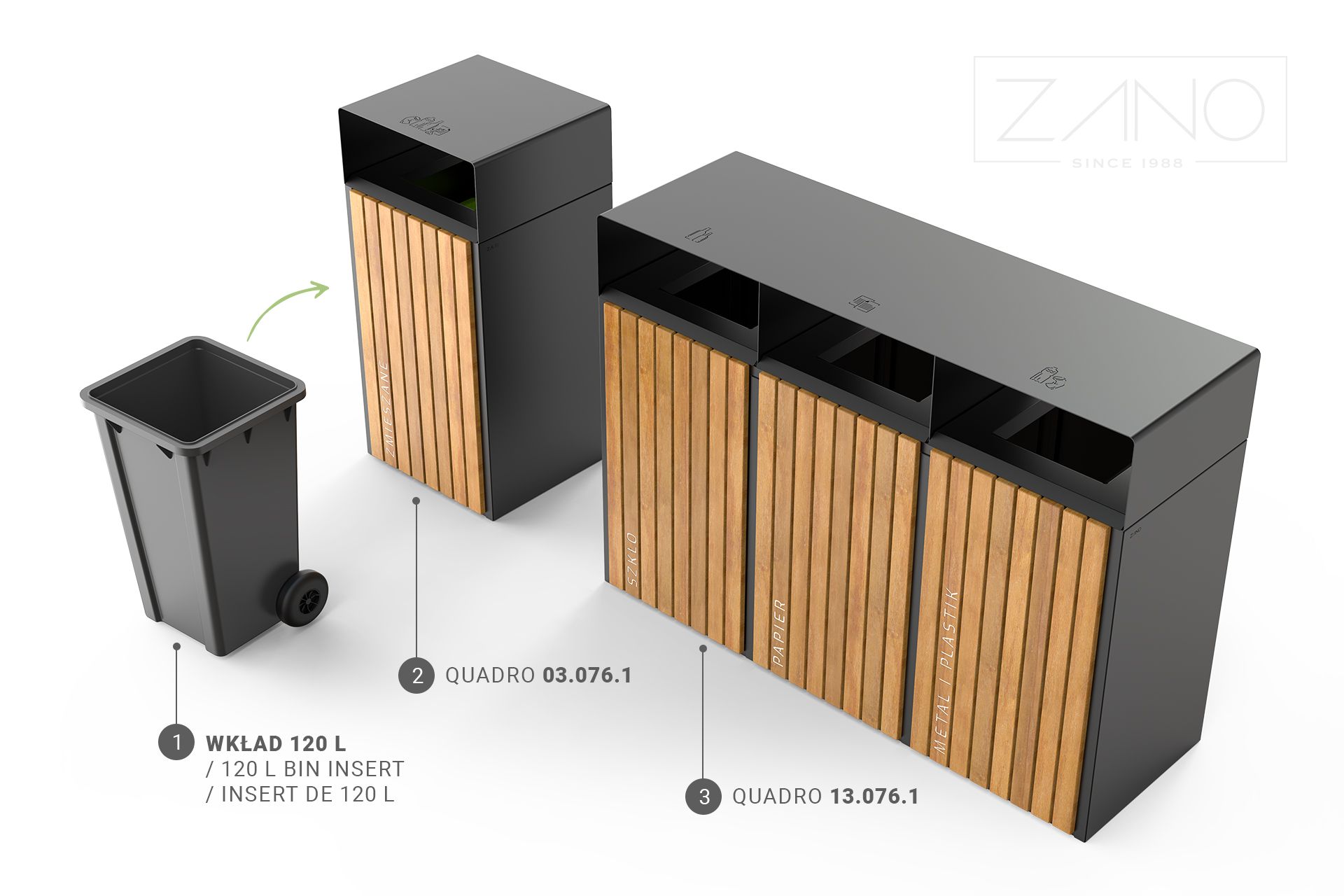 Quadro Recycling- und Abfallbehälter